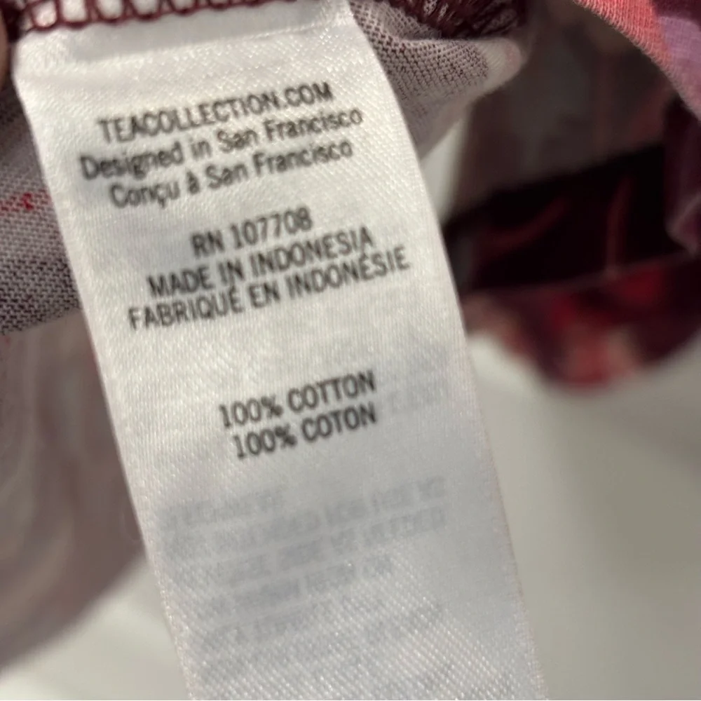Tea Collection Girls  Burgundy Floral Long Sleeve  Dress  Girls size 12